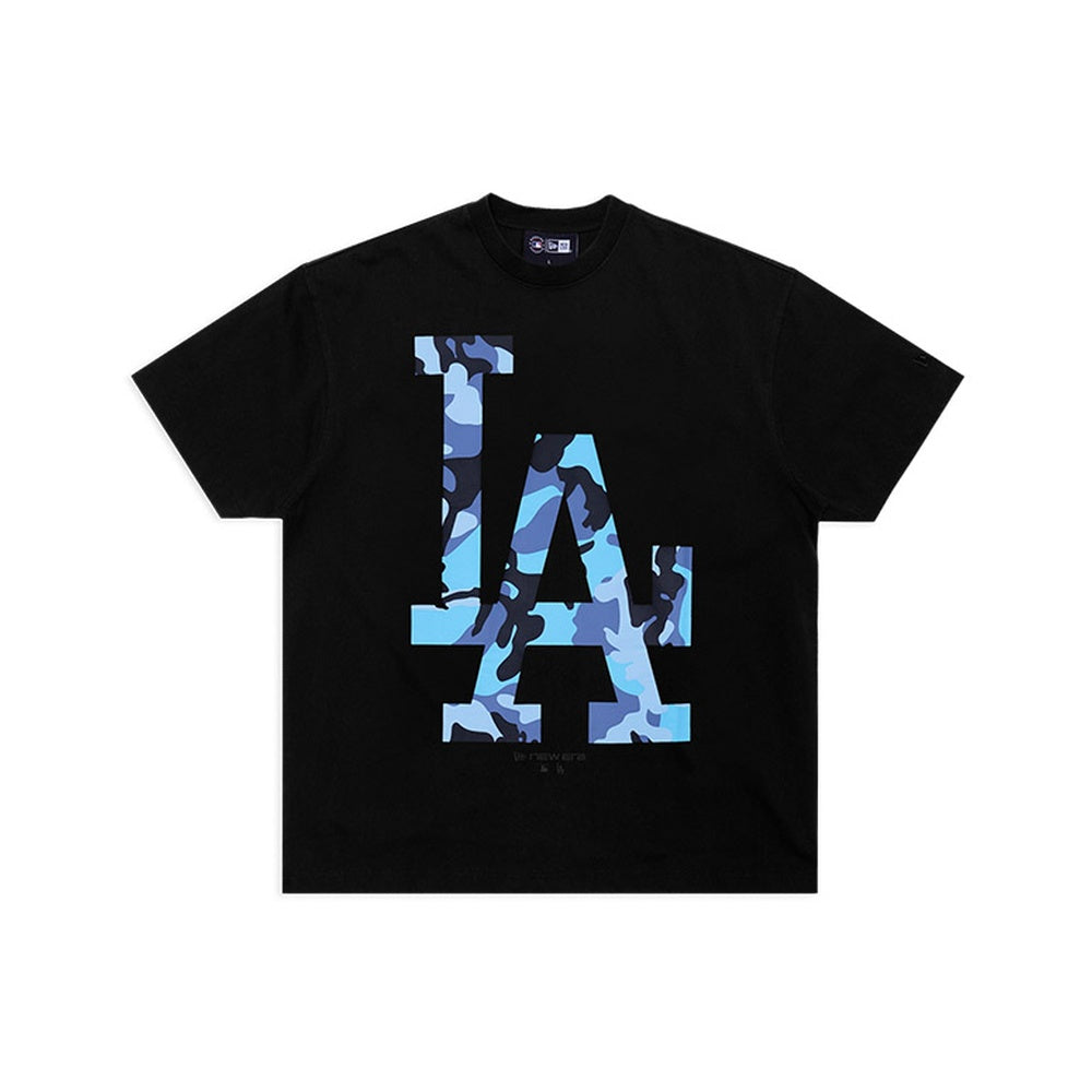 New Era Washed Camo Los Angeles Dodgers Relaxed Tee - Black