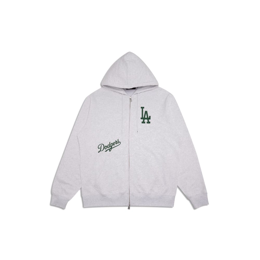 New Era Comfort 2 Way Full Zip Hoodie LA Dodgers - Grey