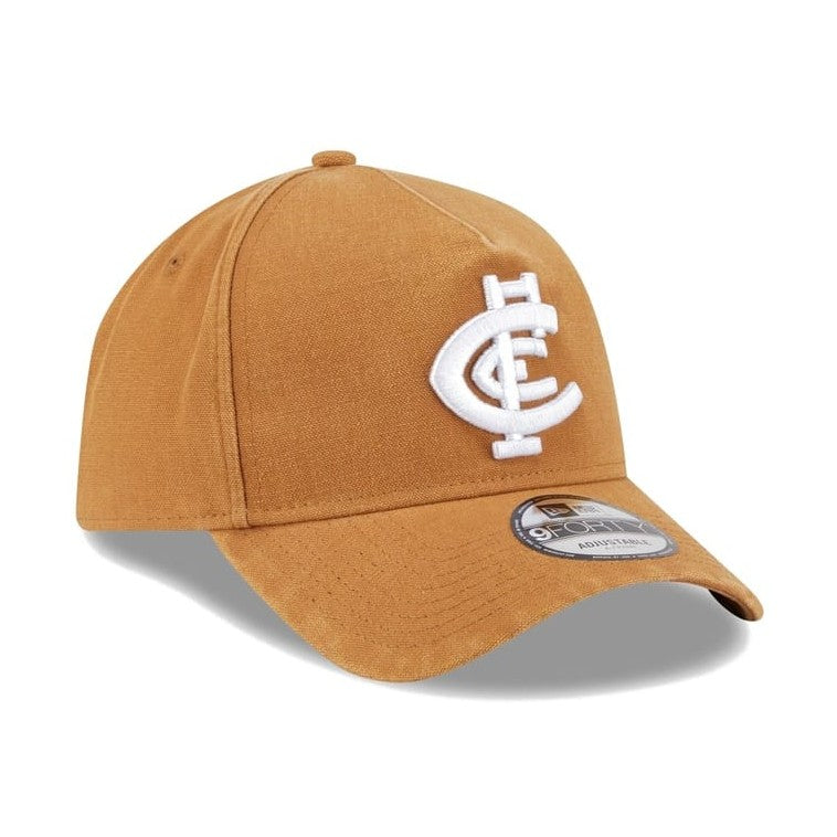 New Era 9FORTY AFL26 Canvas A-Frame Snapback Carlton Blues - Golden Brown