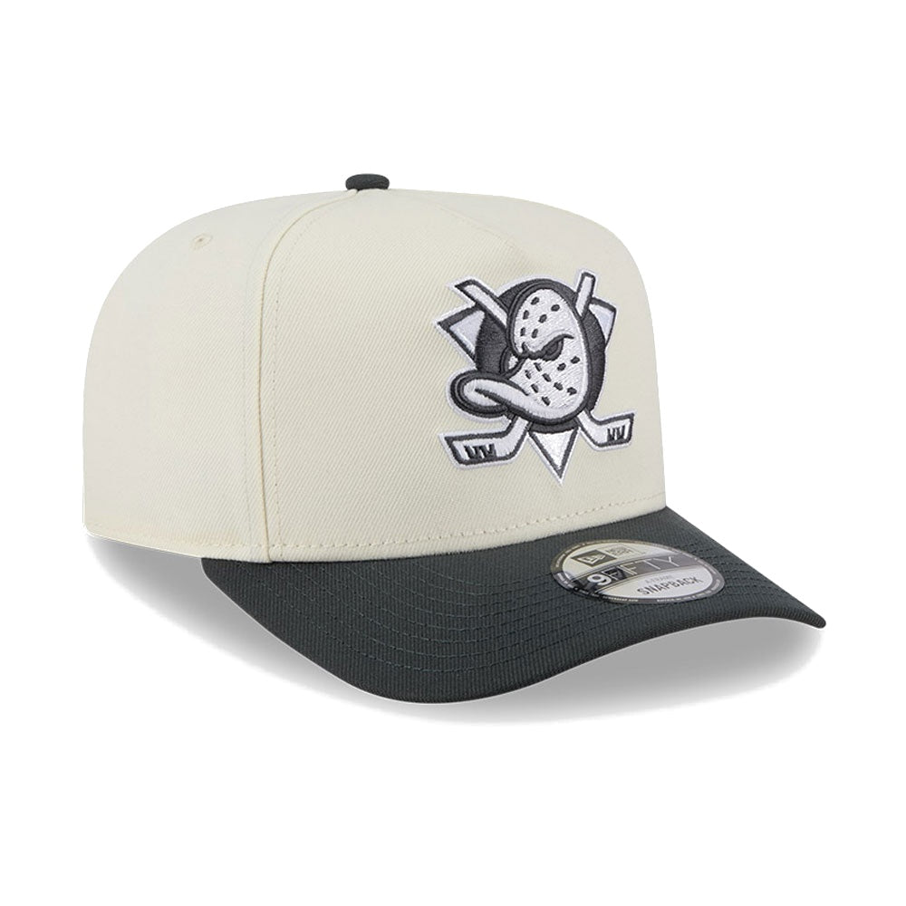 New Era 9FIFTY 3 Times A-Frame Pre-Curved Snapback Anaheim Ducks - Chrome / Steel - Image 2