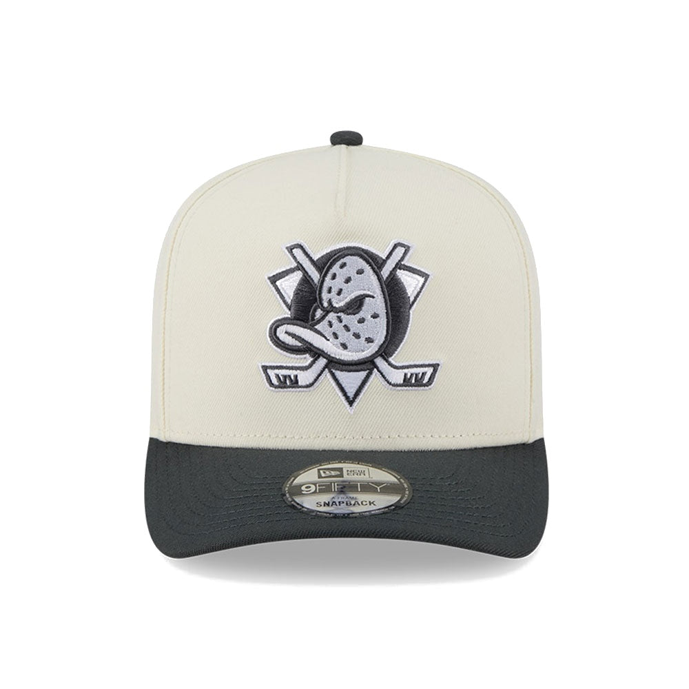 New Era 9FIFTY 3 Times A-Frame Pre-Curved Snapback Anaheim Ducks - Chrome / Steel - Image 3