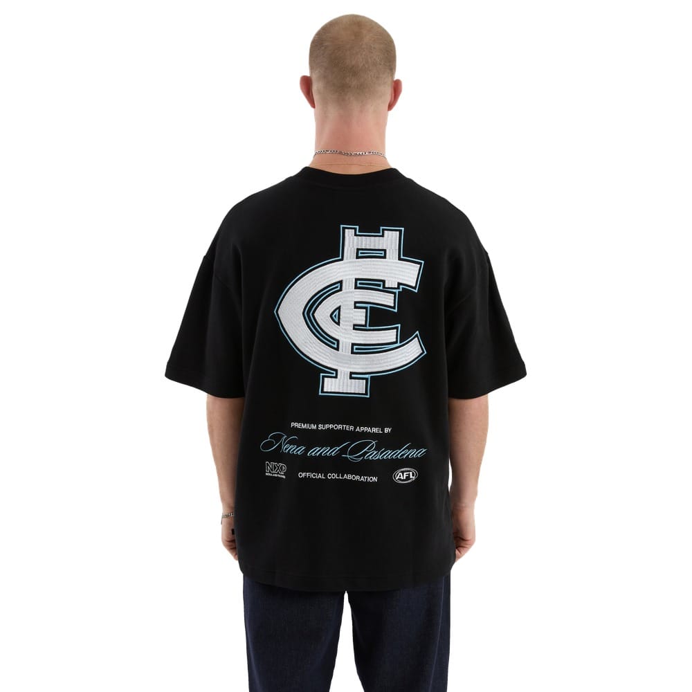 NXP X AFL Carlton Legacy Loopback Tee - Jet Black