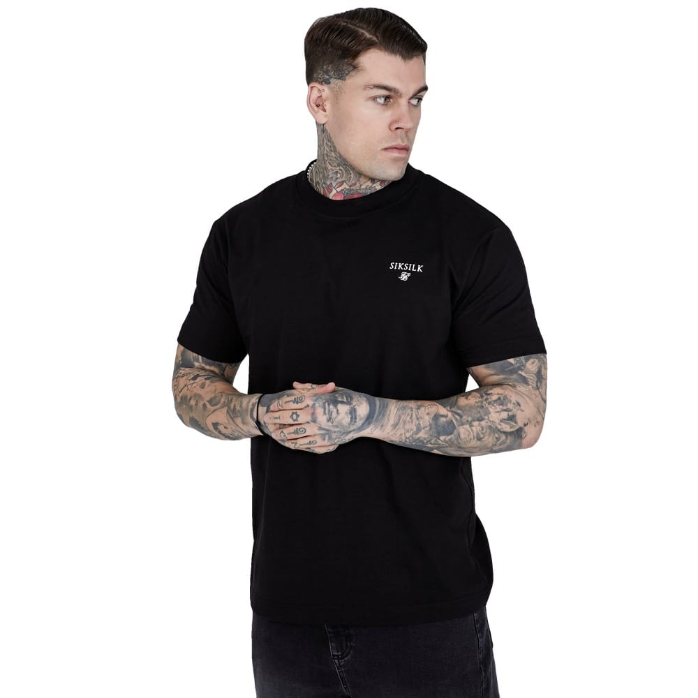 SikSilk Glow Graphic Tee - Black