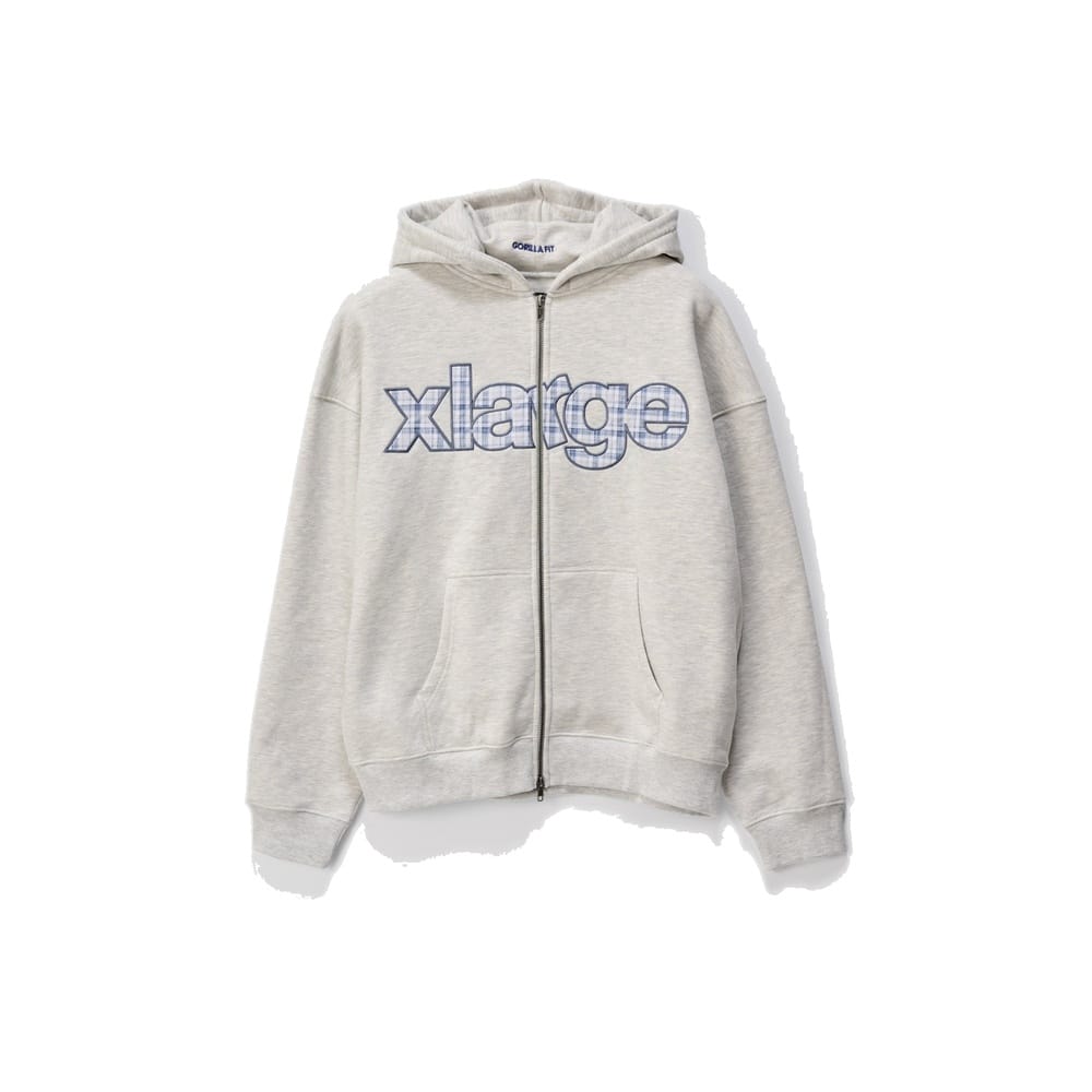 XLarge Eli Plaid Gorilla Fit Zip Hoodie - Snow Marle