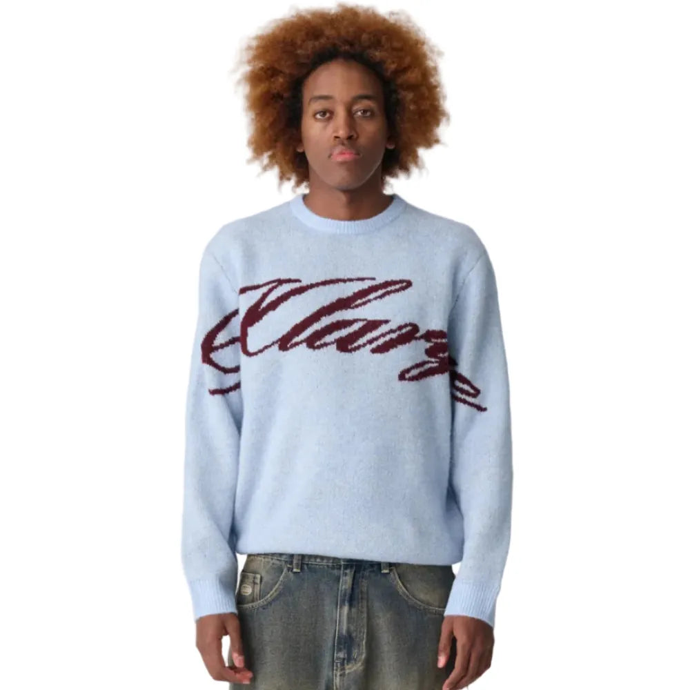 XLarge Script Knit Sweater - Dusty Ice