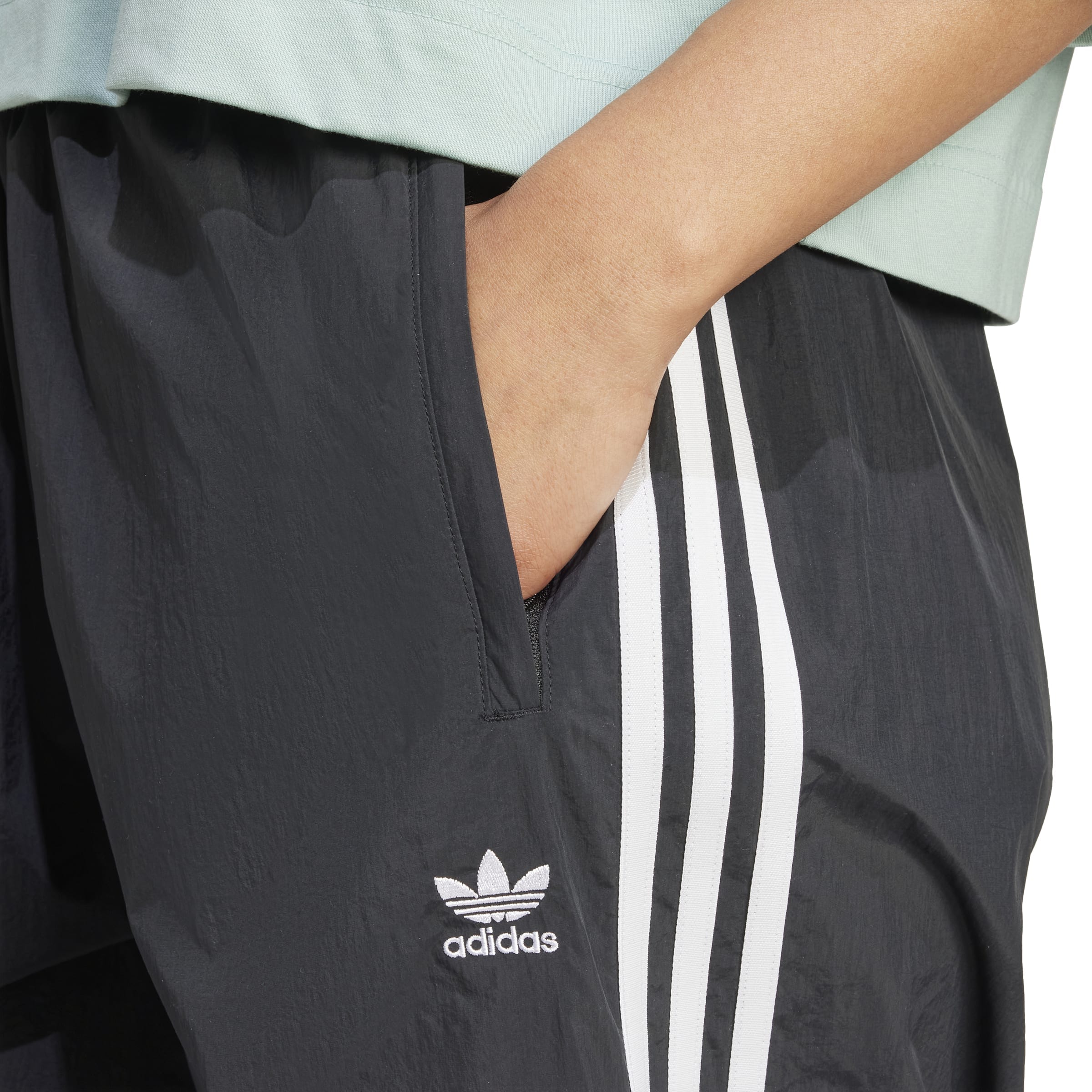Adidas Women's 3-Stripes Parachute Pants - Black / White