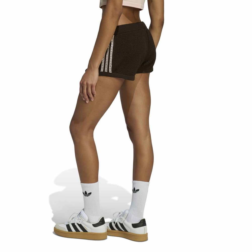 adidas Womens Knitted Crochet Short - Aurora Coffee