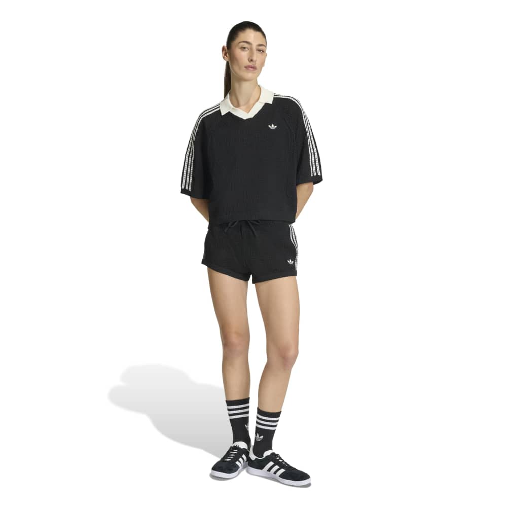 adidas Womens Knitted Crochet Short - Black