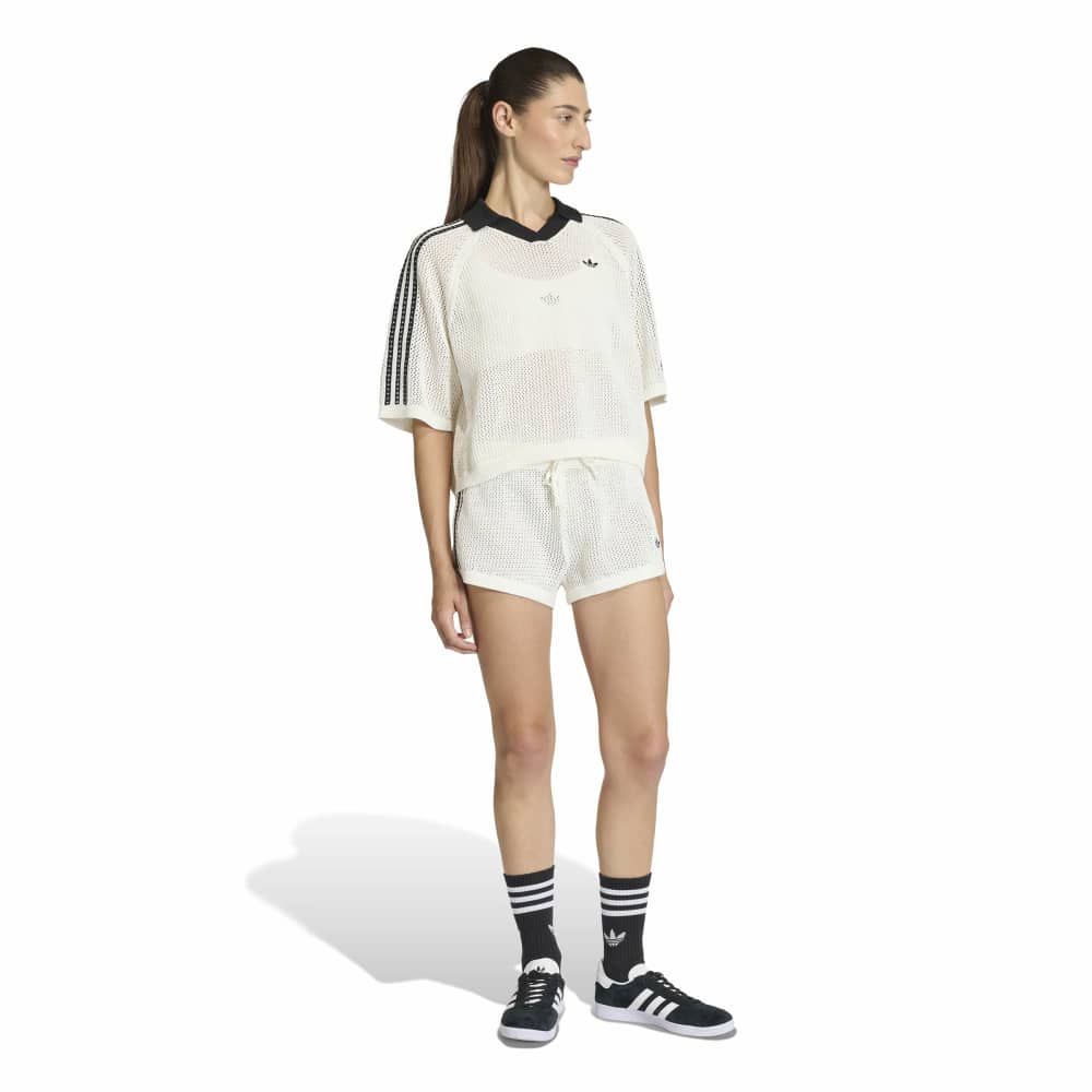 adidas Womens Knitted Crochet Short - Off White