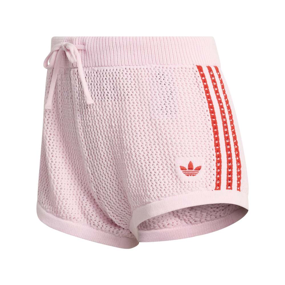 adidas Womens Knitted Crochet Short - Pink / Red