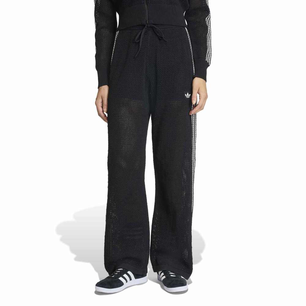 adidas Womens Knitted Crochet Track Pant - Black