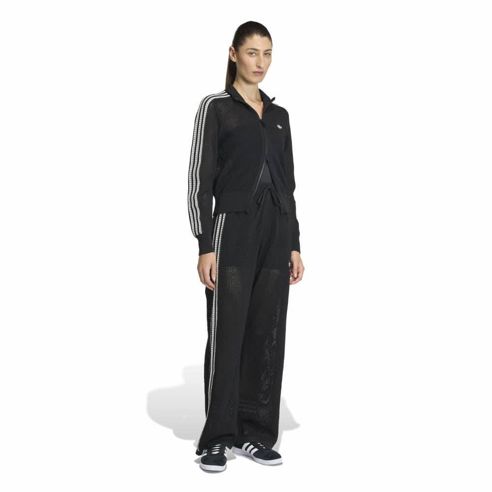 adidas Womens Knitted Crochet Track Pant - Black