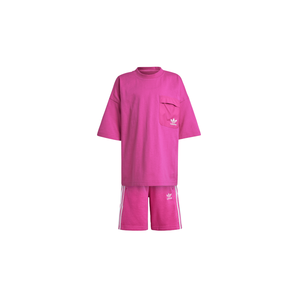 adidas Childrens Adicolor Short Tee Set - Semi Lucid Fuchsia