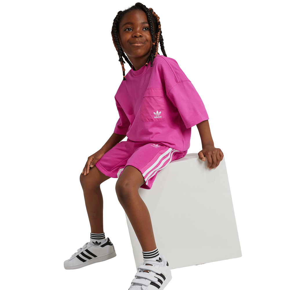 adidas Childrens Adicolor Short Tee Set - Semi Lucid Fuchsia