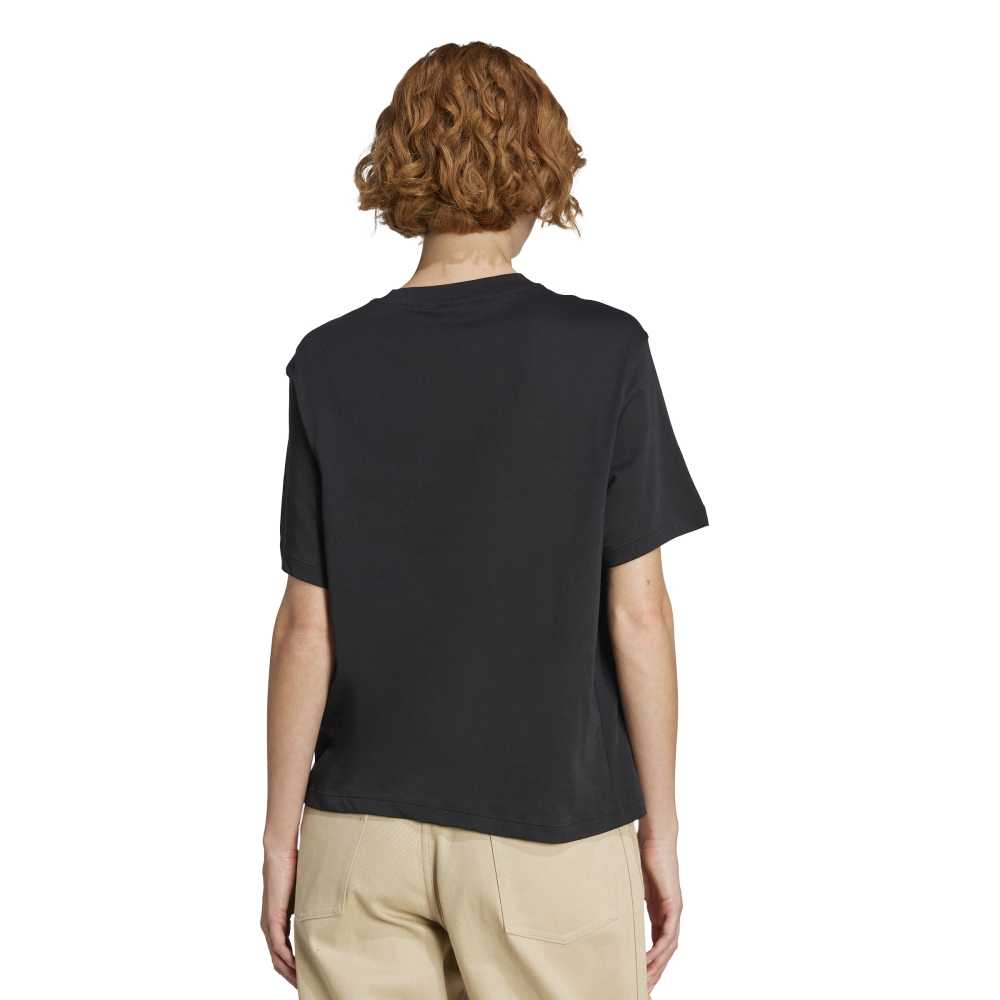 adidas Womens Adicolor Trefoil Boxy Tee - Black / Pink