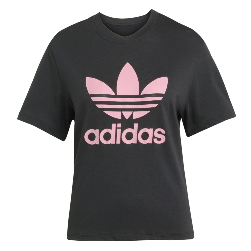 adidas Womens Adicolor Trefoil Boxy Tee - Black / Pink