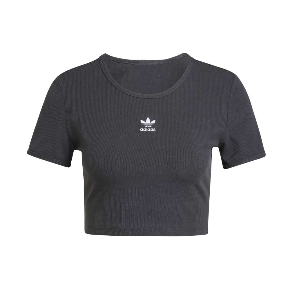 adidas Womens Essentials Ribbed Tee - Black