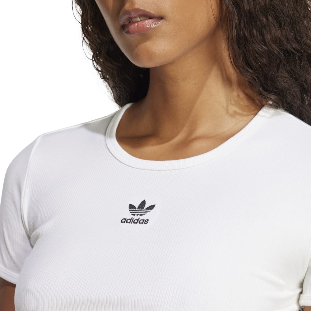 adidas Womens Essentials Ribbed Tee -White