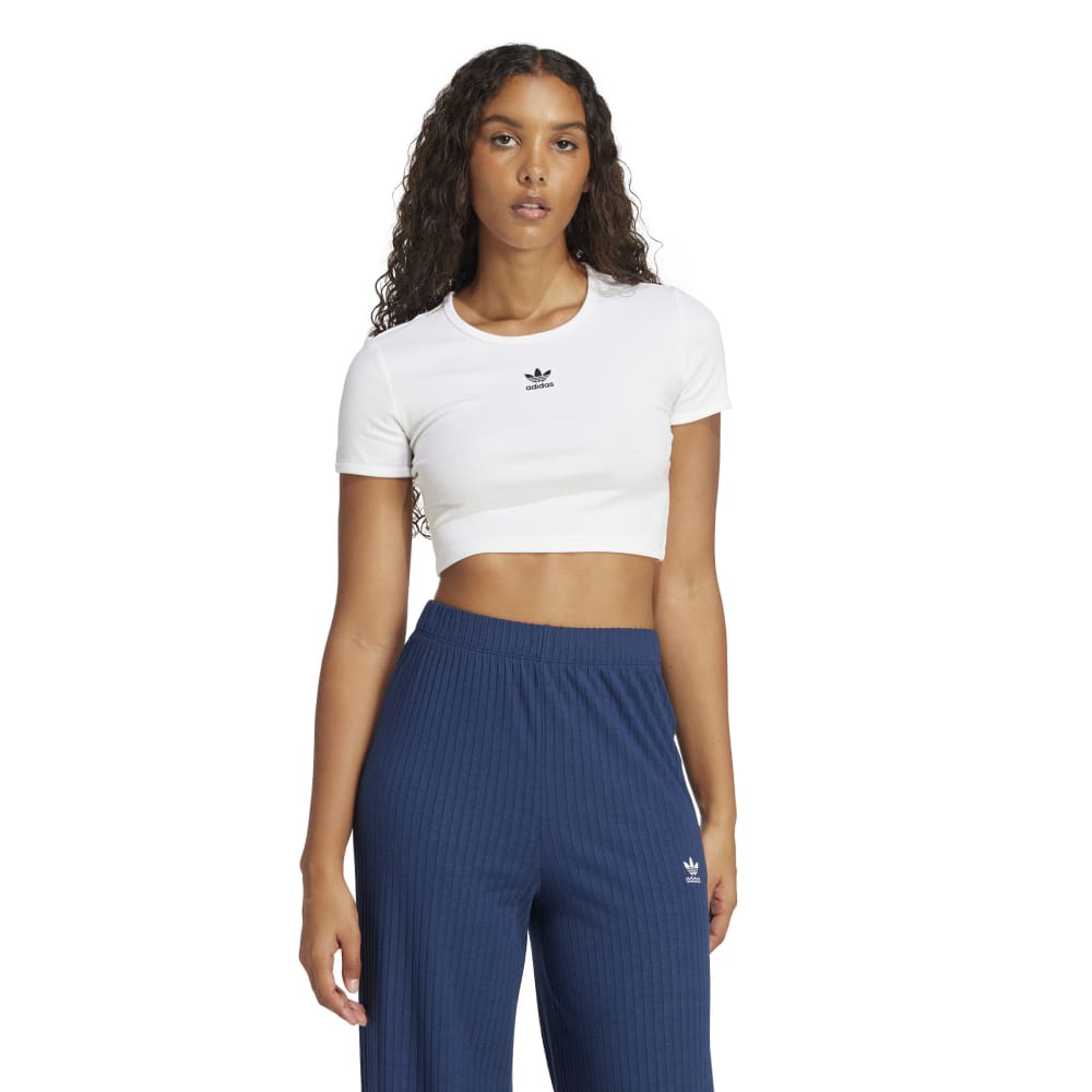 adidas Womens Essentials Ribbed Tee -White