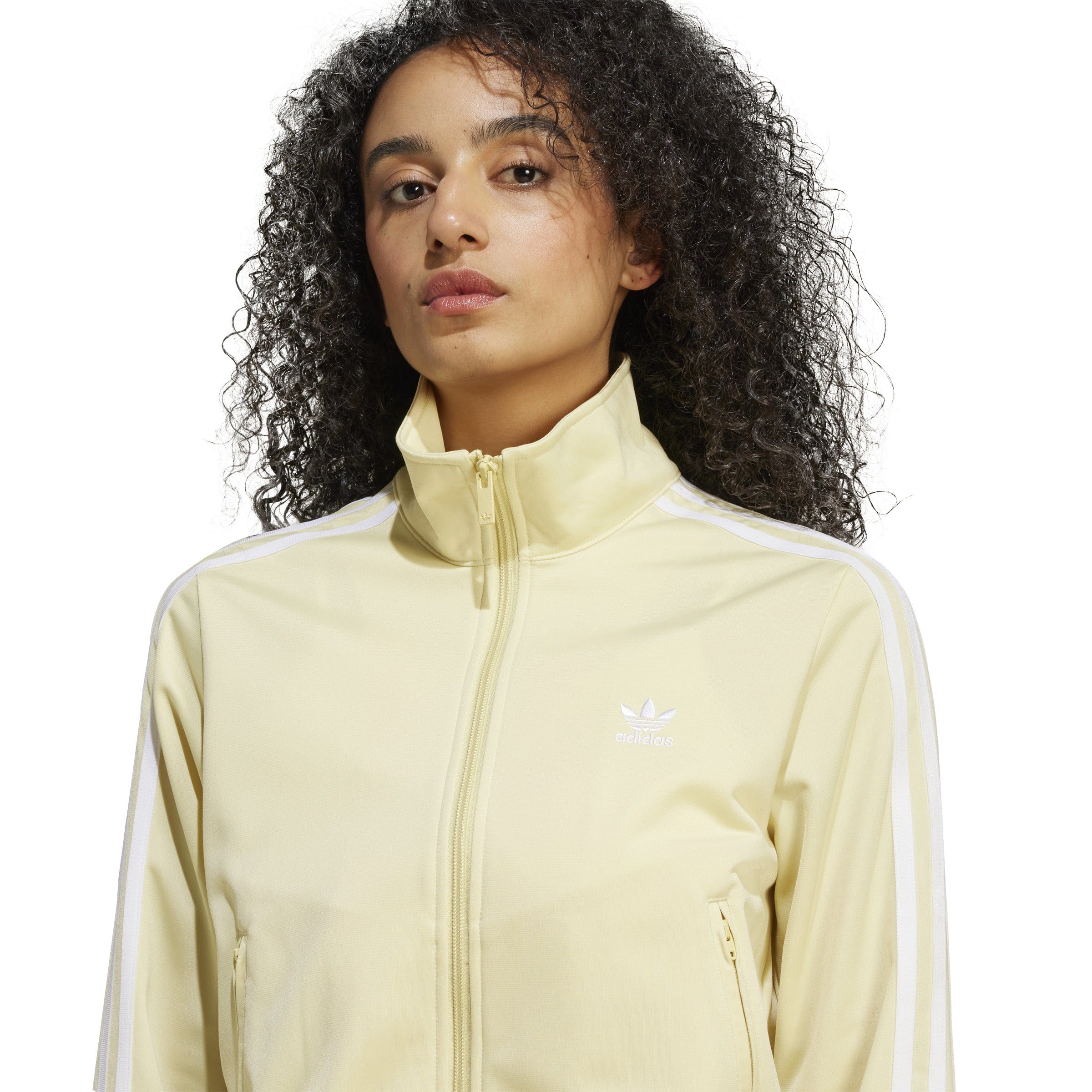 Adidas Womens Firebird Track Top - Powder Yellow / White