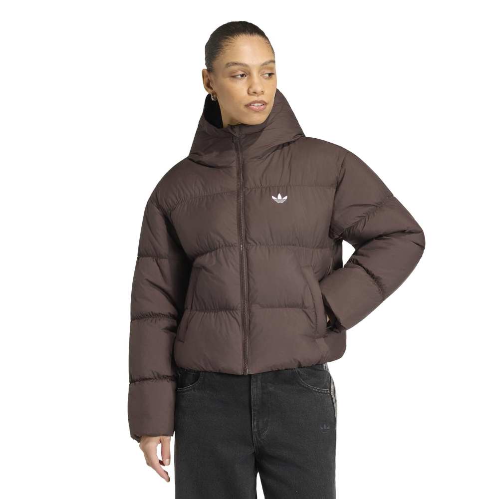 adidas Womens Hooded Padded Jacket - Aurora Coffee