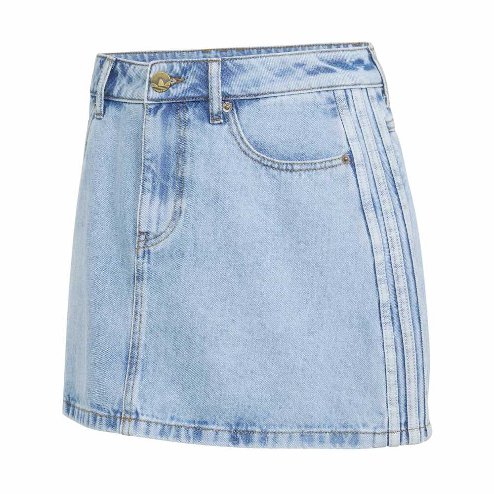Adidas Womens Mid Rise Denim Skirt - Light Denim