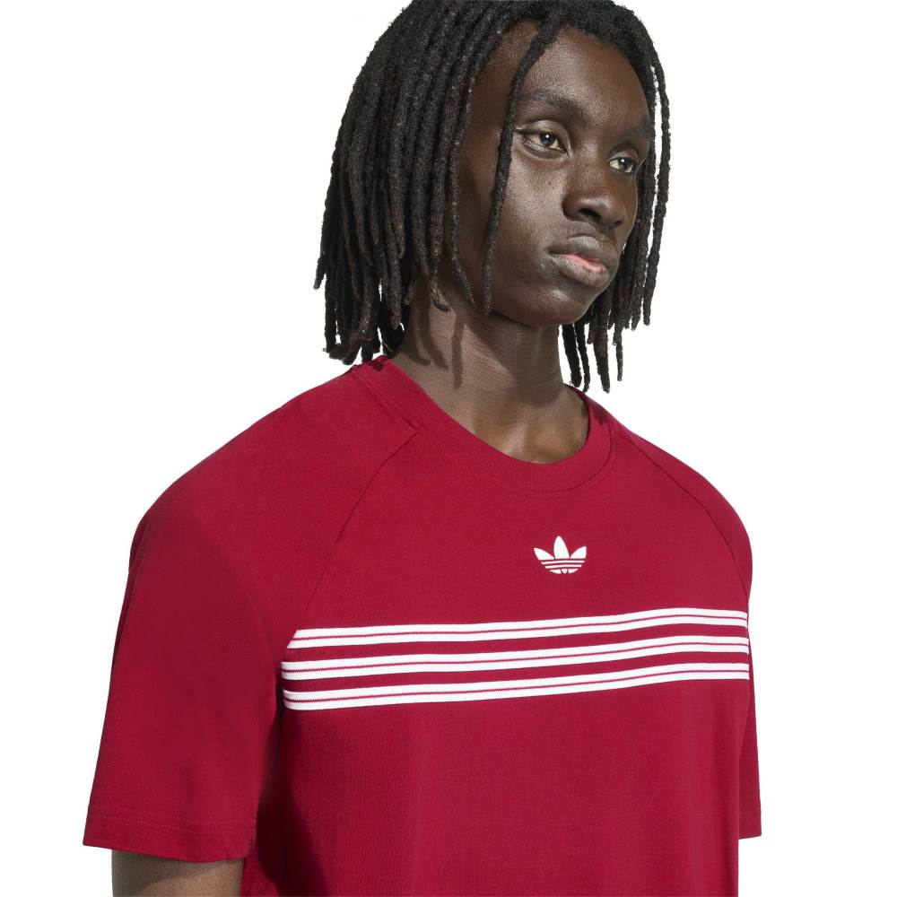 Adidas Chest Stripes Tee - Team Victory Red
