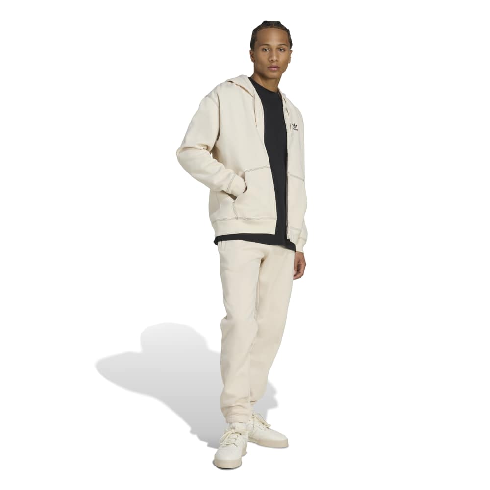 adidas Essentials Trefoil Full-Zip Hoodie - Wonder White