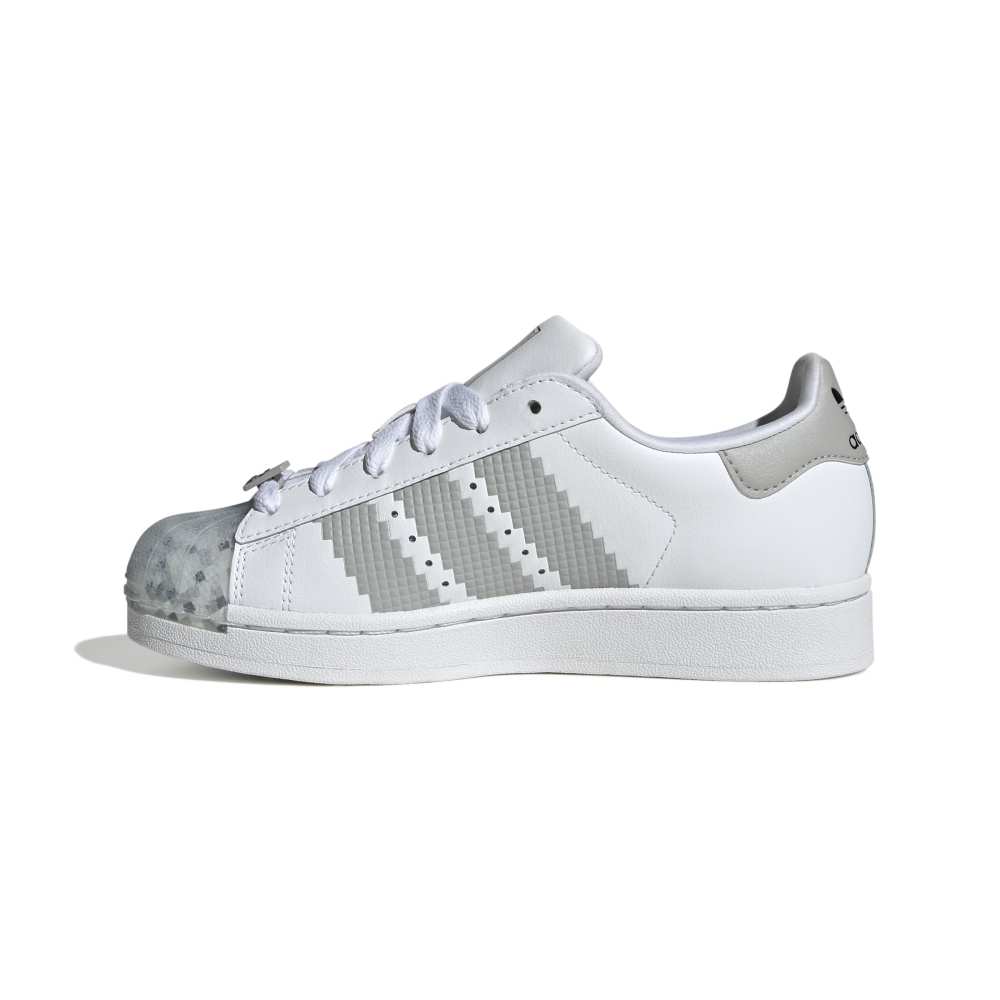adidas Kids Superstar II X Minecraft Shoes - White / Grey / Black