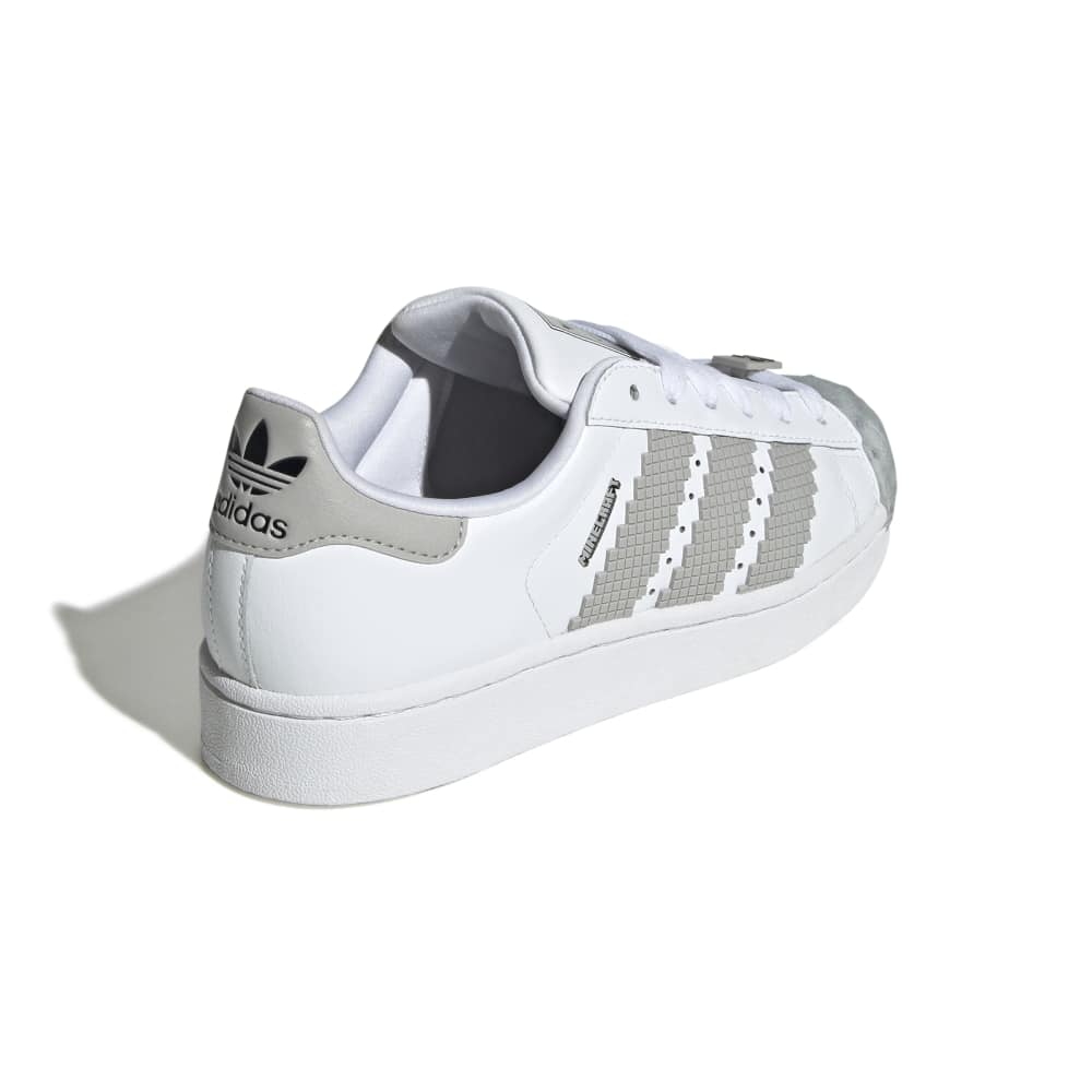 adidas Kids Superstar II X Minecraft Shoes - White / Grey / Black