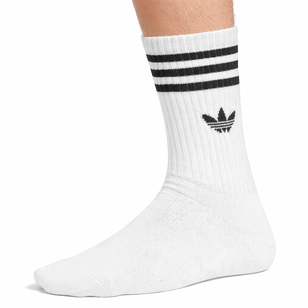 Adidas 3 Stripes Crew Socks 3 Pairs - White / Black