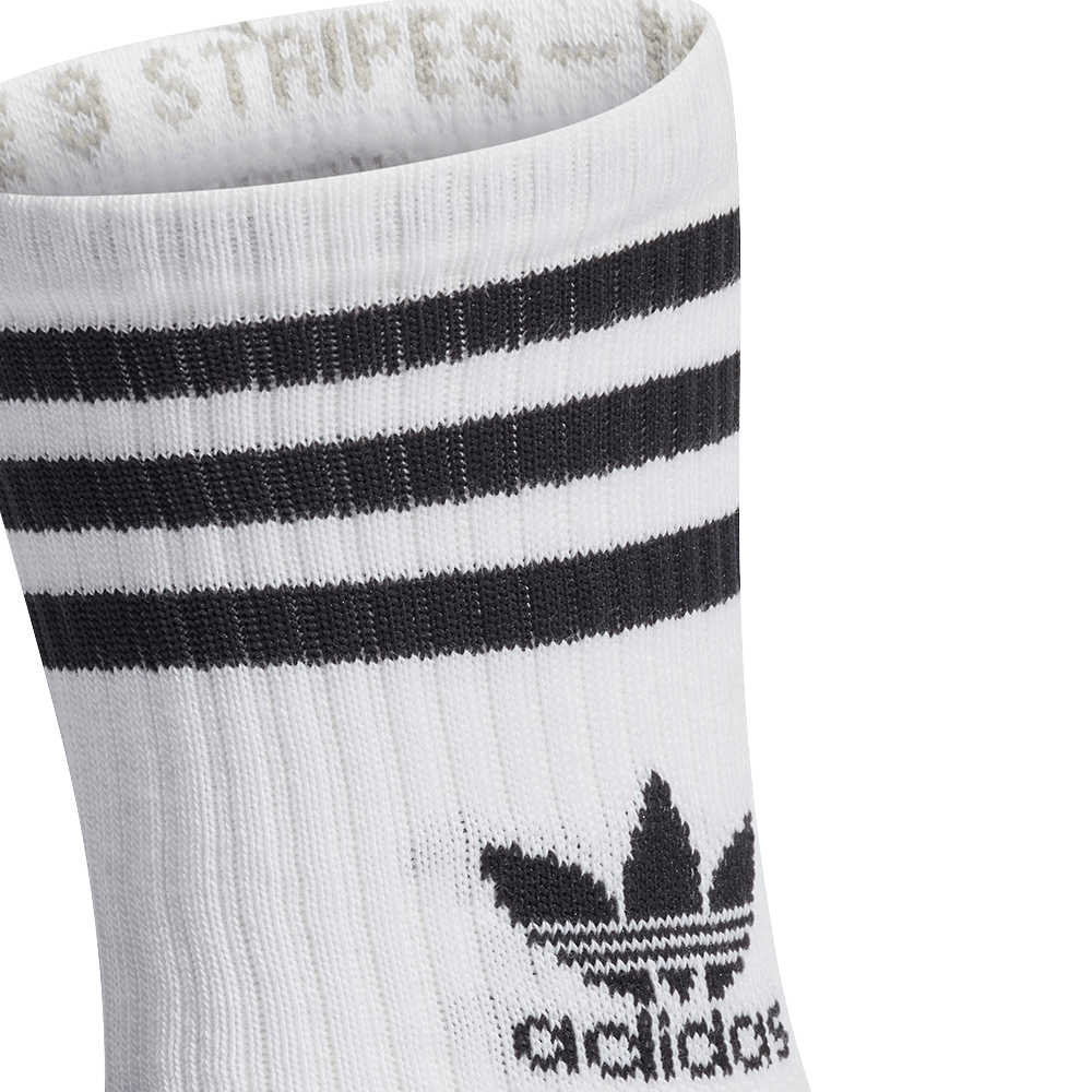 adidas Mid Cut Crew Socks 3 Pack IJ0733 - White / Black