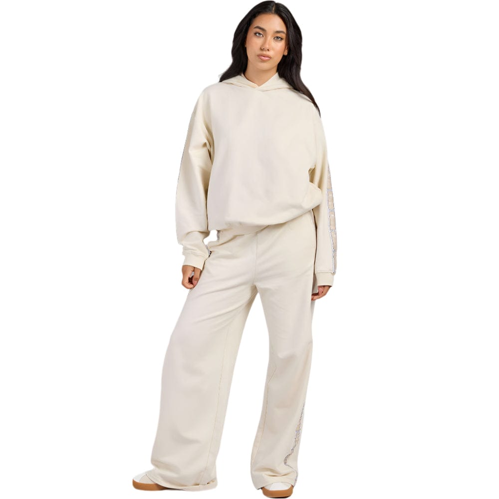 Champion Womens Lux Taping Hoodie - Natural - Full Body