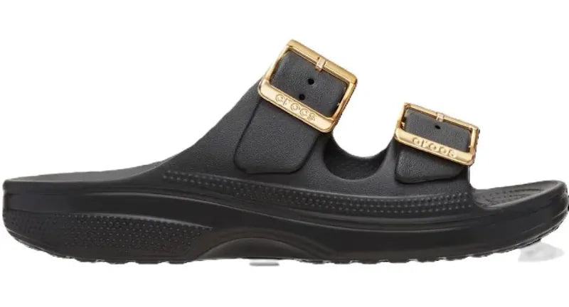 Crocs Womens Saturday Sandal Metallic - Black/Gold