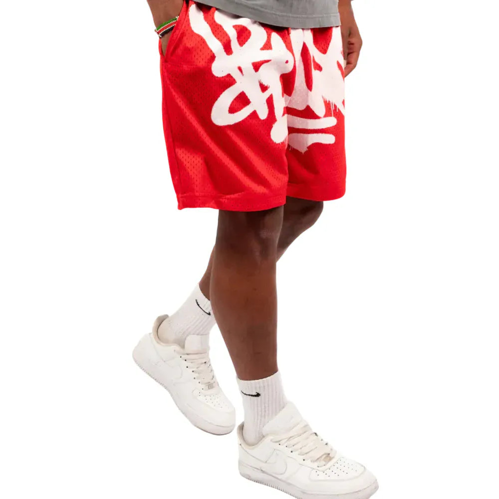 Mitchell & Ness Grafitti Mesh Shorts Chicago Bulls - Red