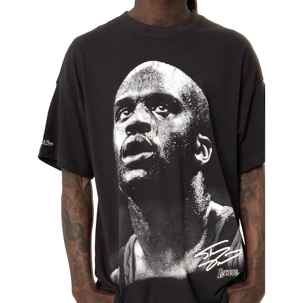 Mitchell & Ness Bighead Shaquille O'Neal Tee - Faded Black
