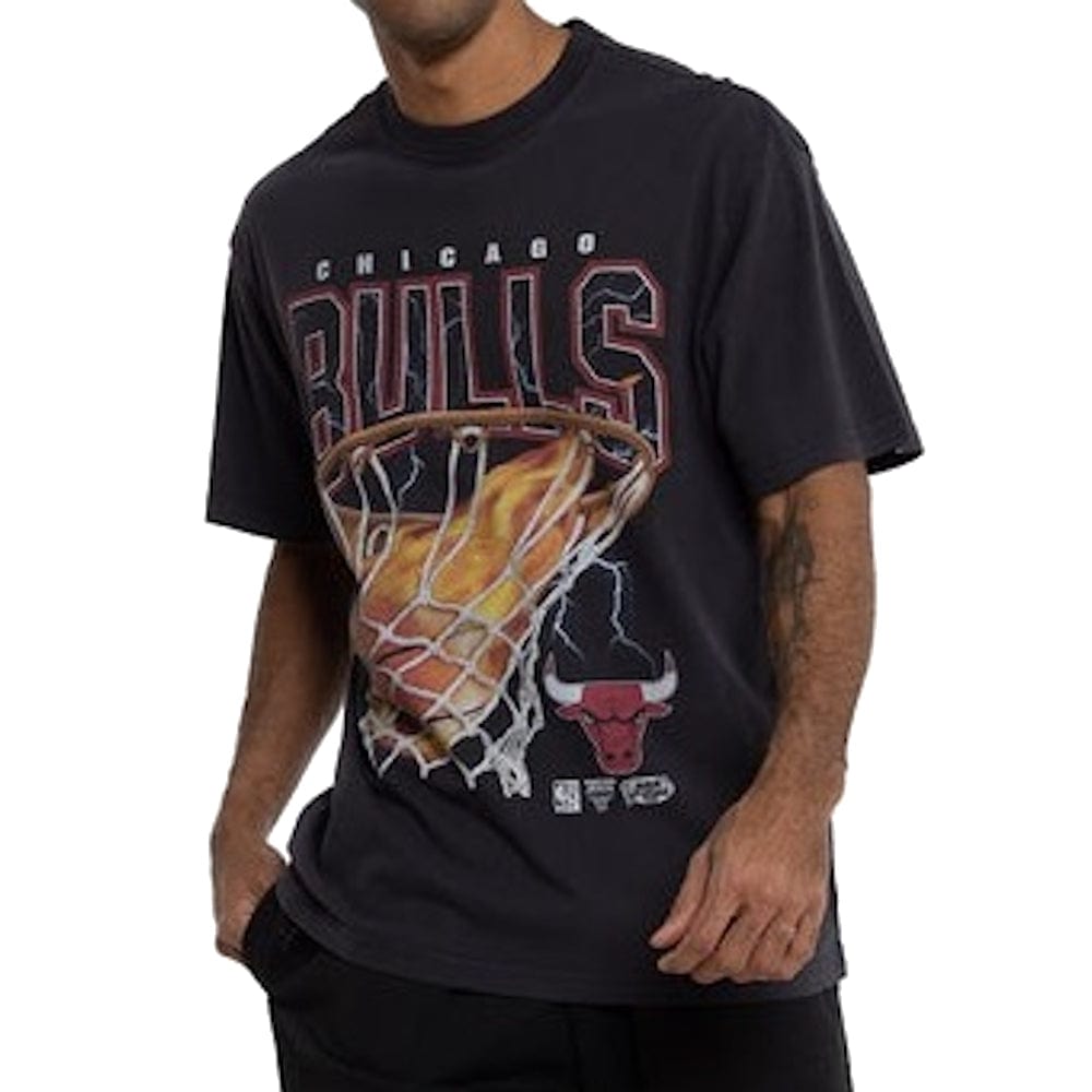 Mitchell & Ness Fire N Lightning Tee Chicago Bulls - Faded Black