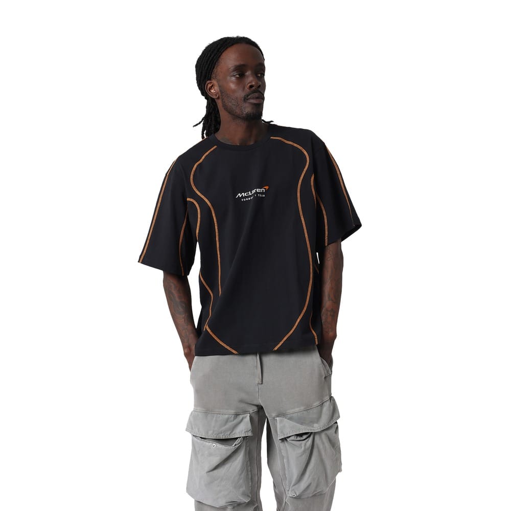 Mitchell & Ness McLaren Panel Tee - Black / Papaya