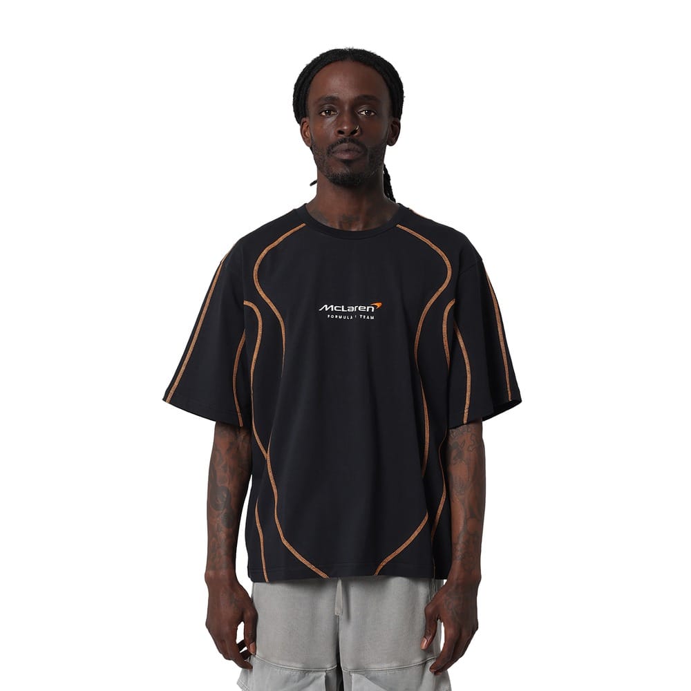 Mitchell & Ness McLaren Panel Tee - Black / Papaya