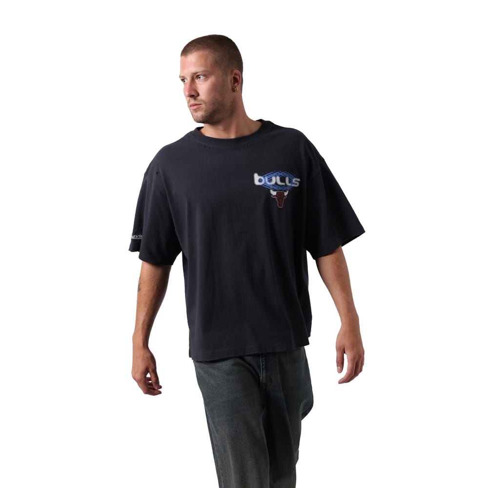 Mitchell & Ness Screenburn Tee Chicago Bulls - Washed Black