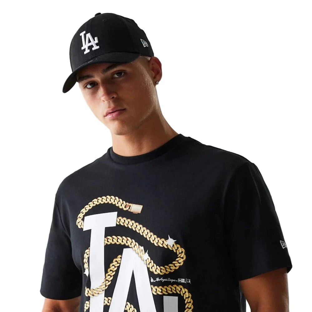 New Era Golden Chain Oversized Tee Los Angeles Dodgers - Black
