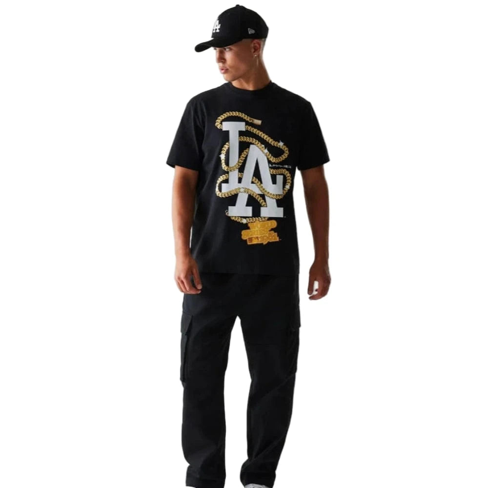 New Era Golden Chain Oversized Tee Los Angeles Dodgers - Black