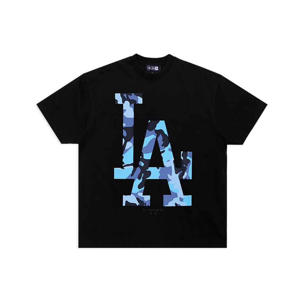 New Era Washed Camo Los Angeles Dodgers Relaxed Tee - Black