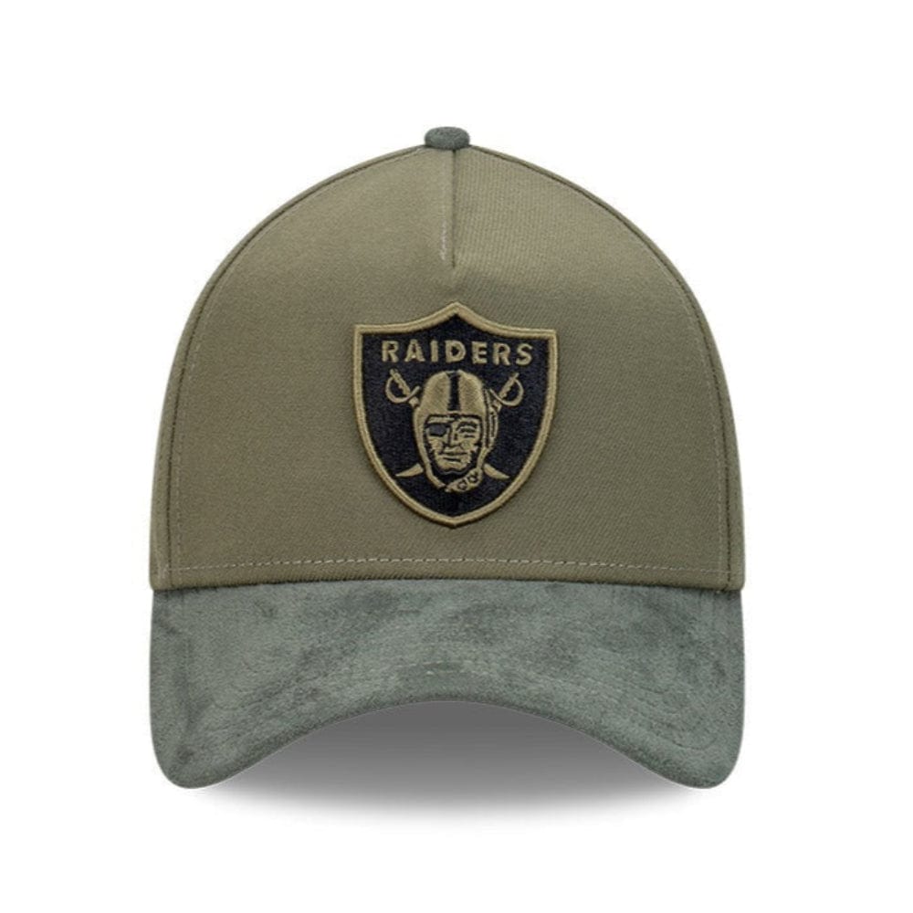 New Era 39THIRTY 2-Tone Suede A-Frame Fitted Cap Las Vegas Raiders - Olive Premium