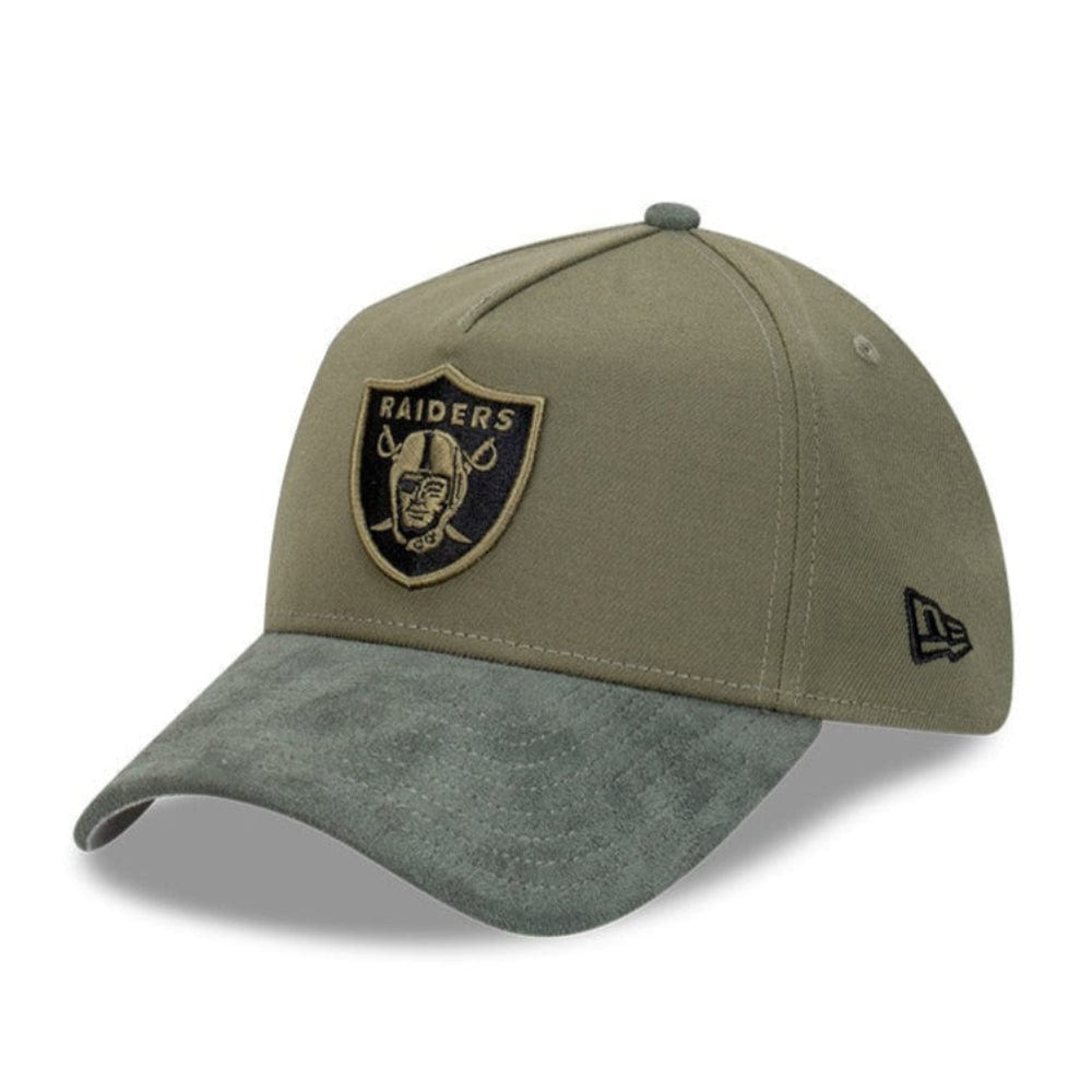New Era 39THIRTY 2-Tone Suede A-Frame Fitted Cap Las Vegas Raiders - Olive Premium