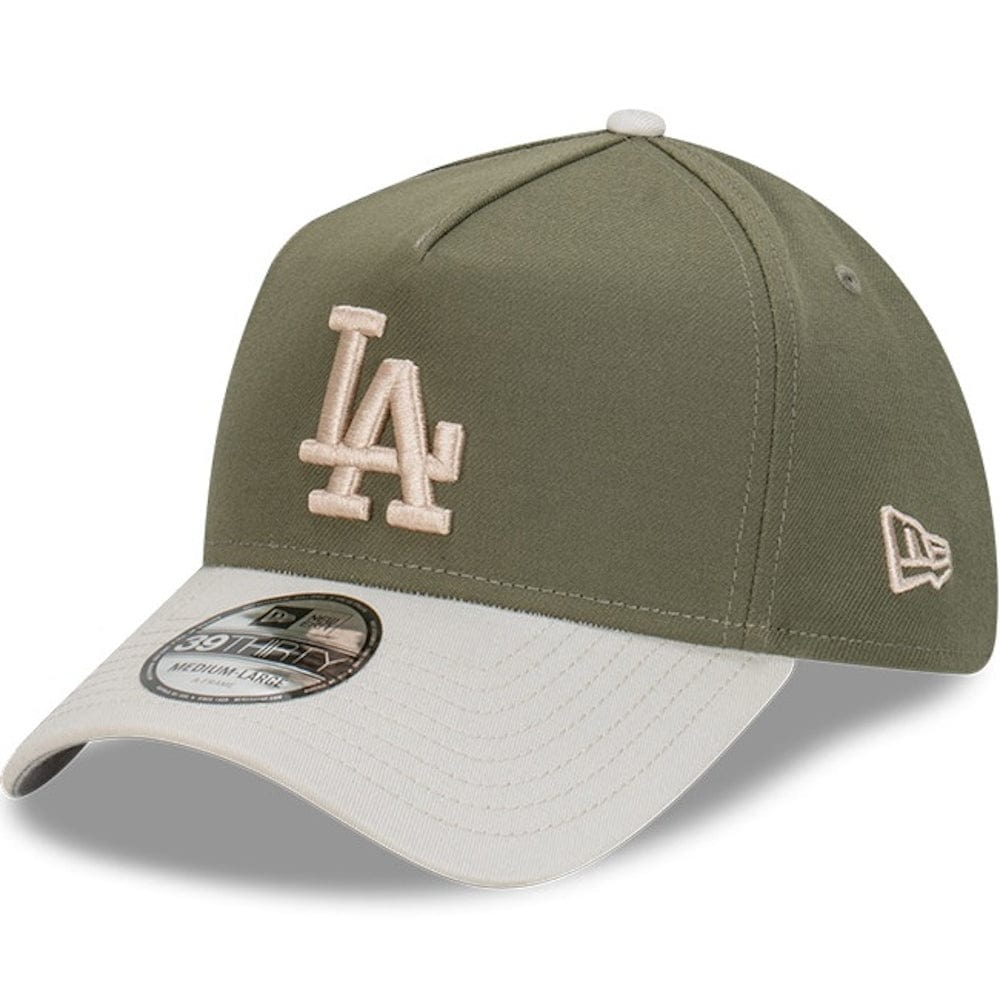 New Era 39THIRTY A-Frame Stretch Fit Cap Los Angeles Dodgers - New Olive / Vintage Stone