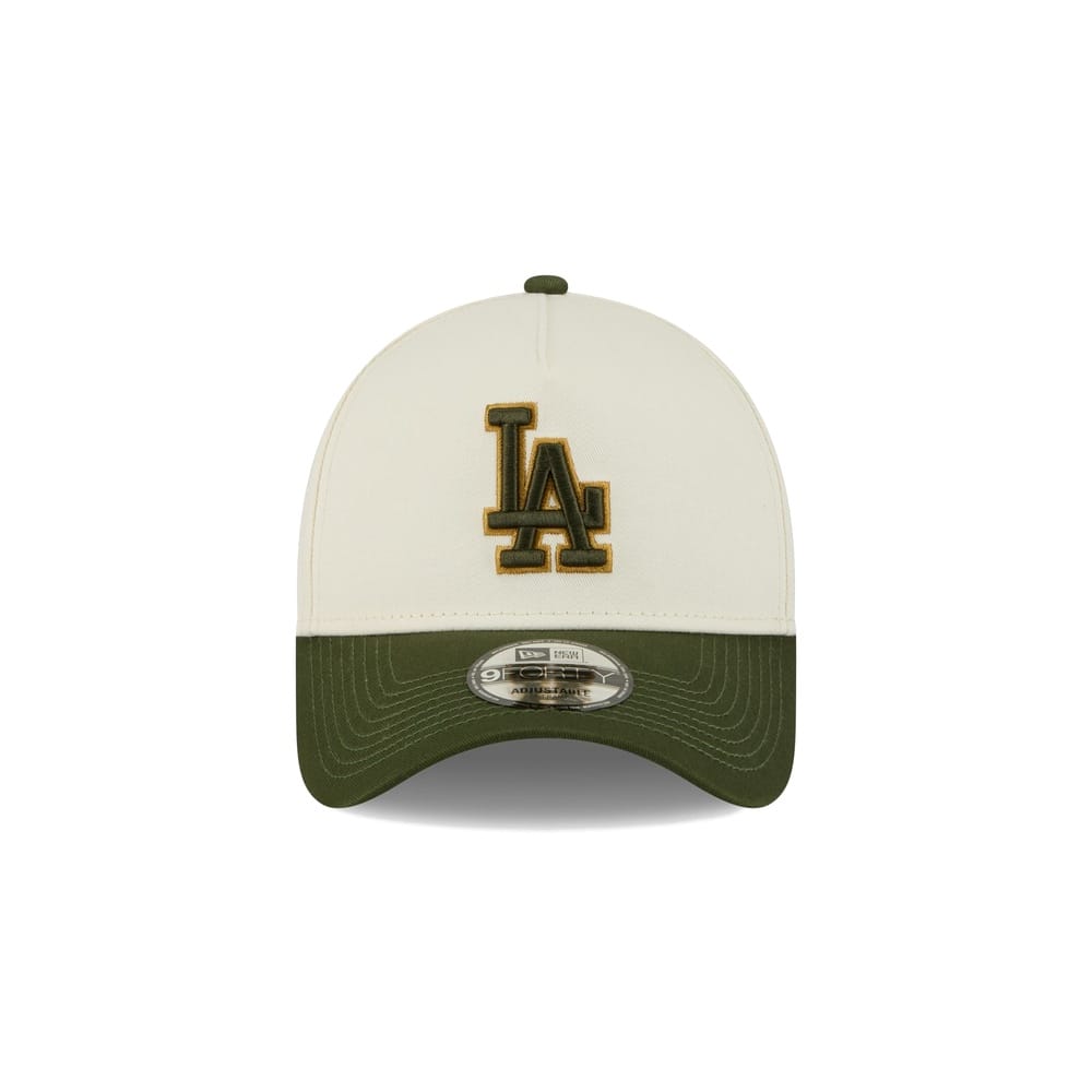 New Era 9FORTY 2 Tone A-Frame Metallic Snapback Los Angeles Dodgers - Off White / Rifle Green