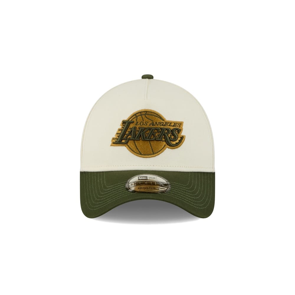 New Era 9FORTY 2 Tone A-Frame Metallic Snapback Los Angeles Lakers - Off White / Rifle Green