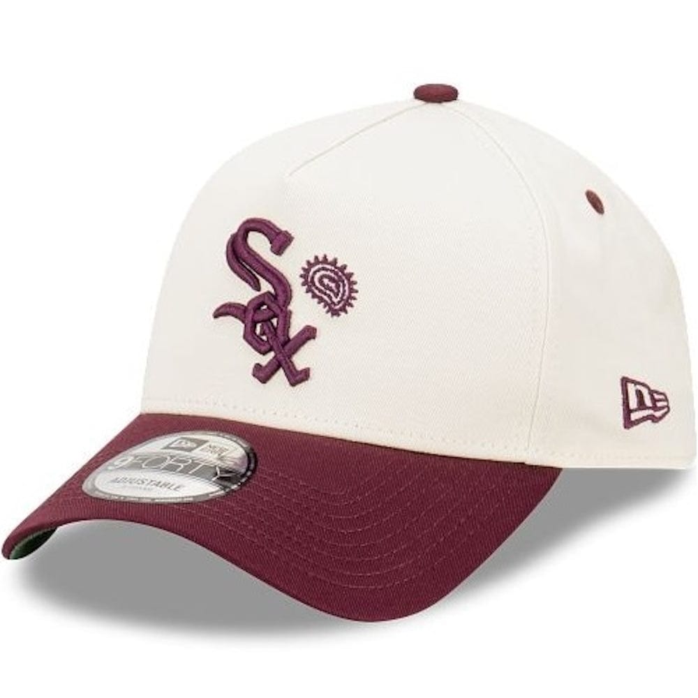 New Era 9FORTY 2-Tone Paisley A-Frame Snapback Chicago White Sox - Chrome White / Maroon