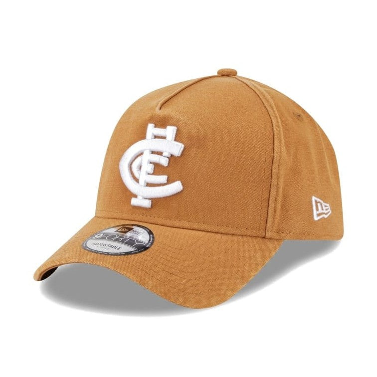 New Era 9FORTY AFL26 Canvas A-Frame Snapback Carlton Blues - Golden Brown